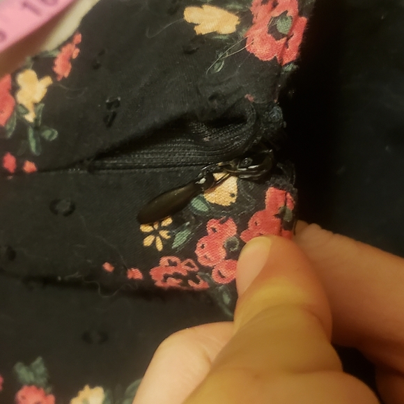 Floral & black backless halter bustier flare dress - Picture 14 of 14